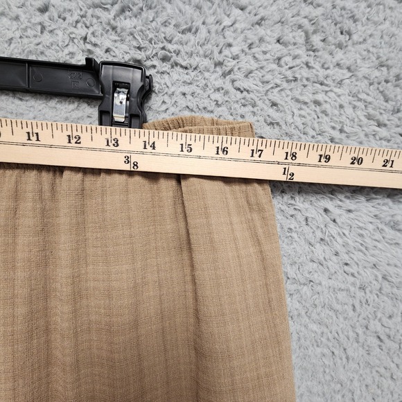 Eileen‎ Fisher Pants Womens L Brown Viscose Linen Nylon Wide Leg Pull On Elastic - Picture 12 of 14